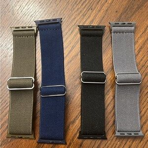 Apple Watch Band Set 41mm - Black, Blue, Gray, Olive Green